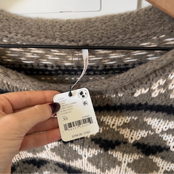 NWT Free People Last Rodeo Sweater in Gray Black White - Picture 5 of 5